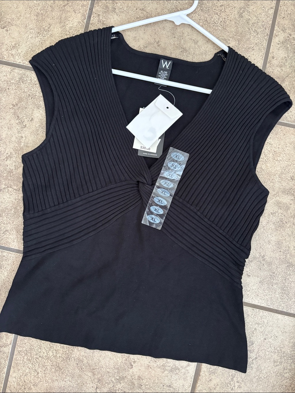 NWT Work to Weekend Sleeveless Knotted Blouse
